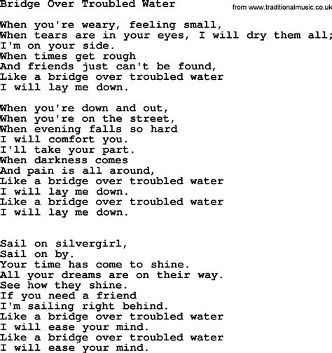 bridge over troubled water lyrics