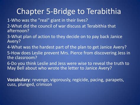 bridge to terabithia summary chapter 5