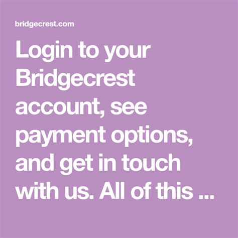 bridgecrest login to account