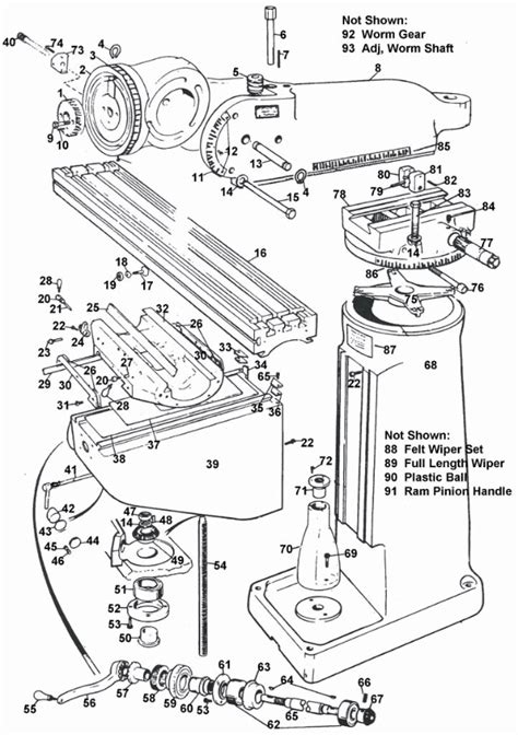 bridgeport milling machine parts diagram