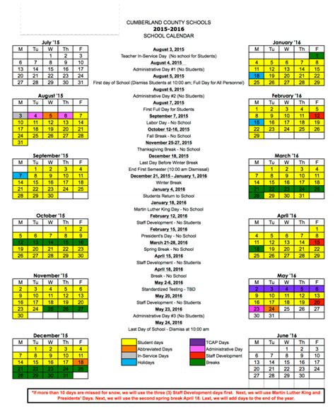 bridgeton school district calendar