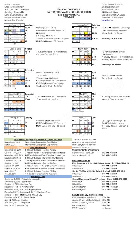 bridgewater middle school schedule