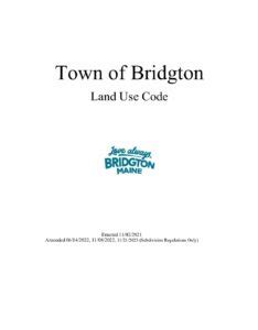 Bridgton Maine Building Code