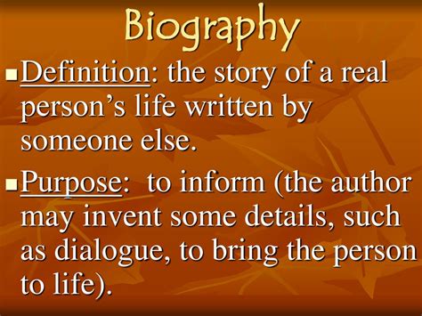Brief Biography Definition