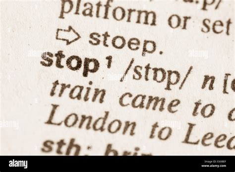 Brief Definition Of Stop