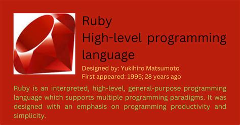 brief history of ruby programming language
