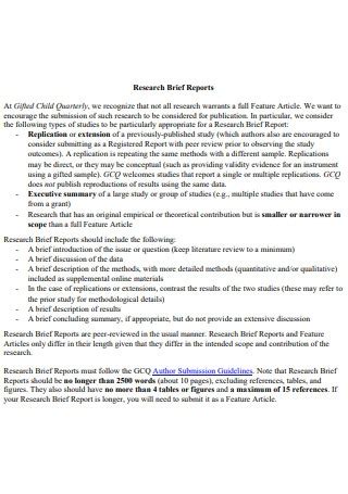 How to write a brief report example