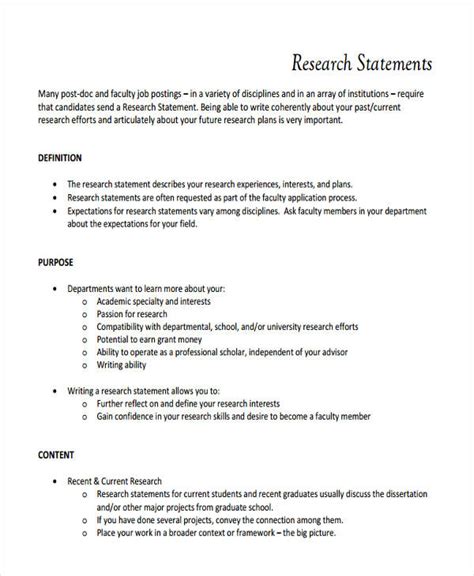 brief statement examples
