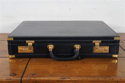 Briefcase Attache Leather Black