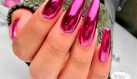 Pink chrome nails in 2019 Pink nails, Chrome nail art, Pink chrome nails