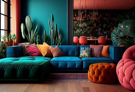 bright colored couch