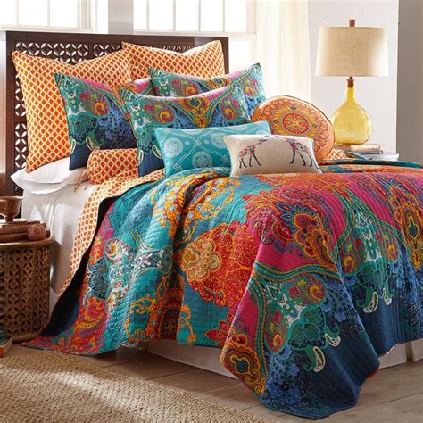 bright colored king size quilts