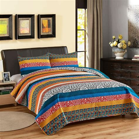 bright colored king size quilts