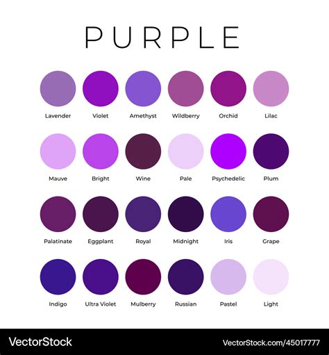 bright purple color names