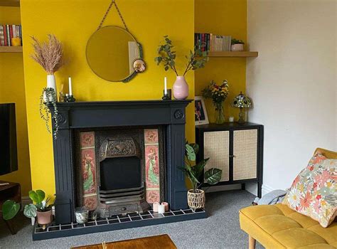 Bright Yellow Feature Wall