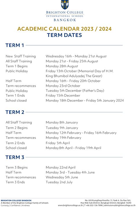 brighton college al ain term dates