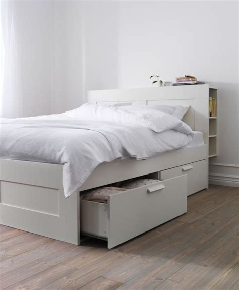 brimnes bed frame with storage directions