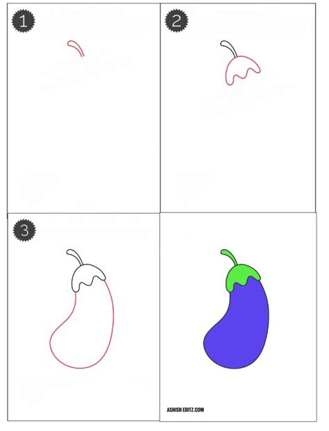 how to draw a brinjal step by step draw a brinjal