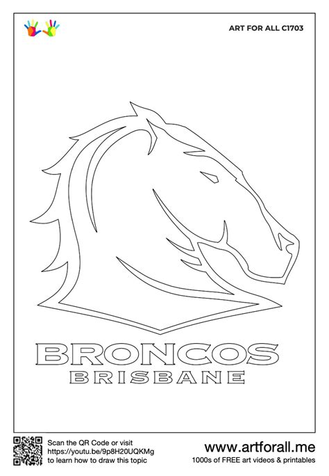 brisbane broncos logo colouring in