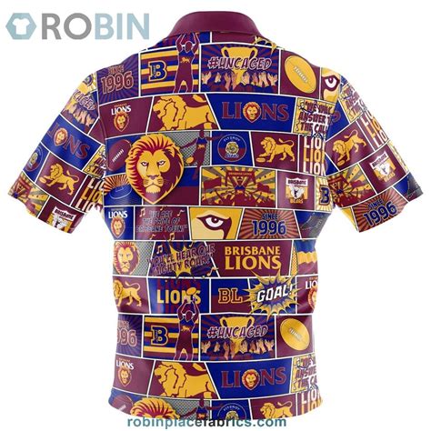 brisbane lions button up shirt
