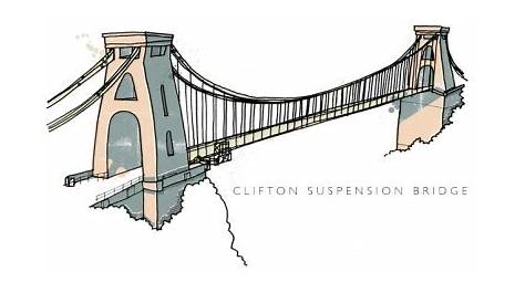 Bristol Suspension Bridge Drawing Clifton Digital Art Print Rolfe