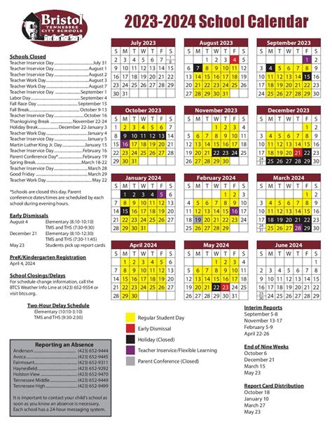 bristol tn city schools calendar