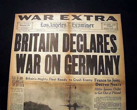 britain declares war on germany ww1
