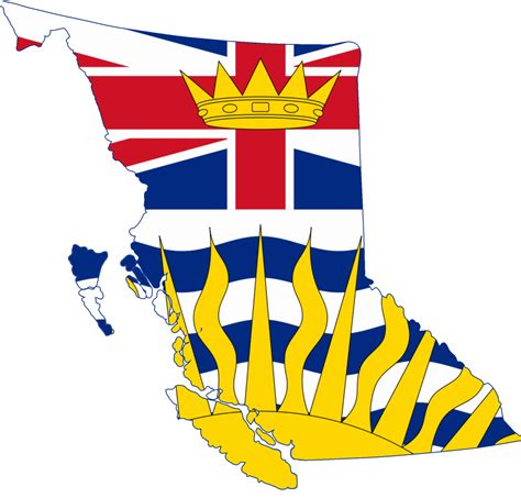 british columbia flag map