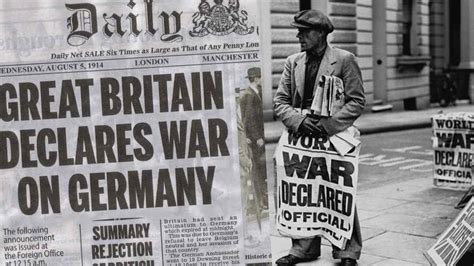 british declare war on germany ww1