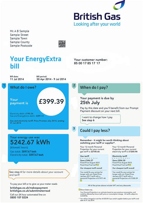 british gas charges for gas and electricity
