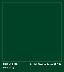 British Racing Green information Hsl Rgb Pantone