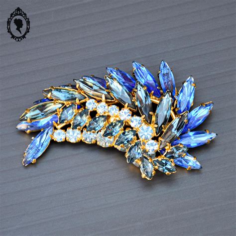 Broche initiale de strass dor Etsy France