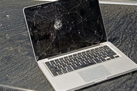 Broken computer laptop