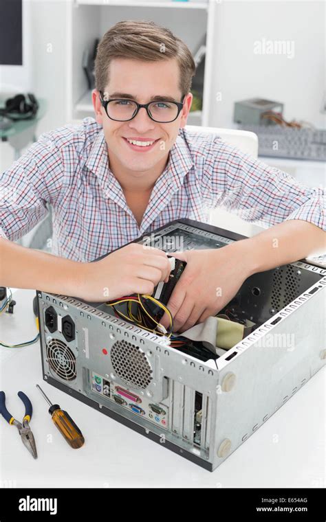 Broken computer with tools