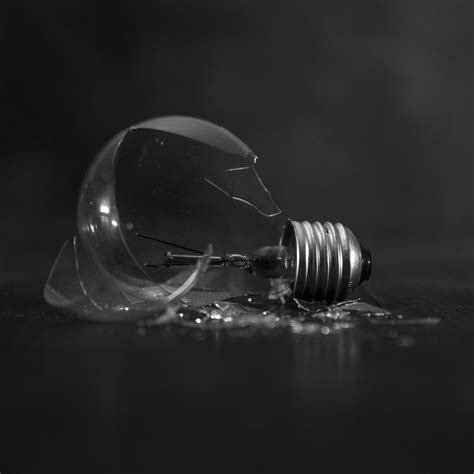 broken light bulb art