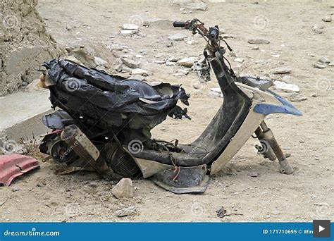 broken motorcycle