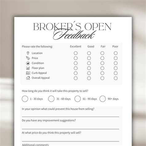 broker open feedback form template