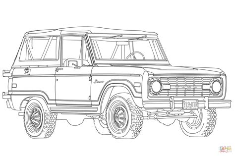 bronco car coloring page