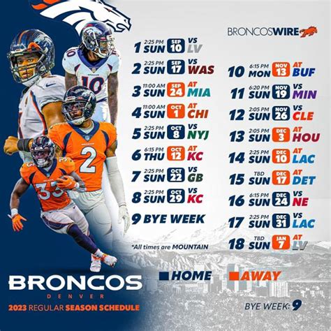 broncos schedule for 2023
