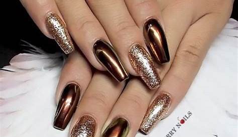 Bronze Shoes & Bronze Metallic Nails For Kids' Shimmering Style