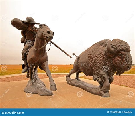 Bronze Buffalo Hunter Statue