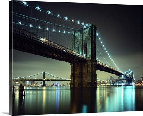 brooklyn bridge at night canvas wall art