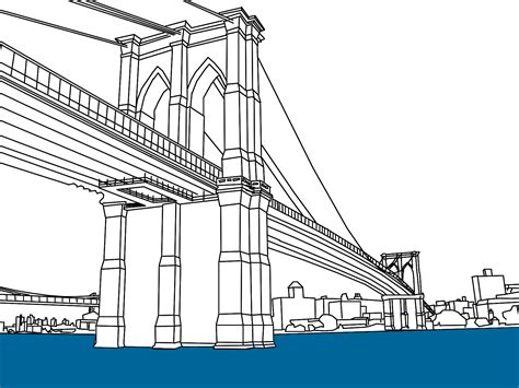 brooklyn bridge new york outline