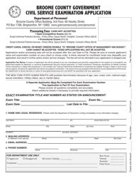 broome county civil service exam application