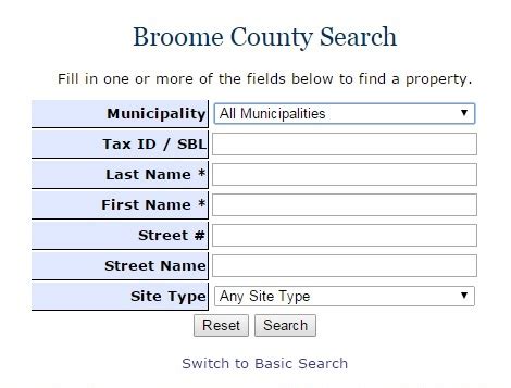 broome county taxes online