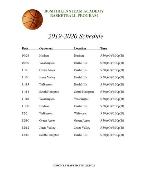 broome high school basketball schedule