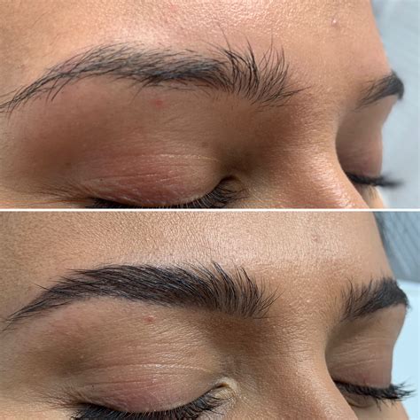 Brow Lamination Before And After Sparse Brows