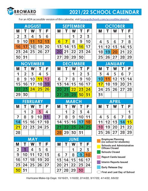 Broward Schools Calendar 21-22
