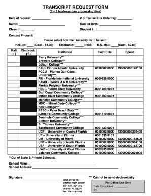 broward college transcript request form
