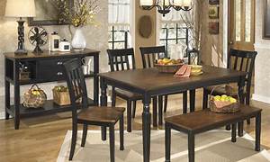 Haddigan Dark Brown Rectangular Extendable Dining Room Set From Ashley